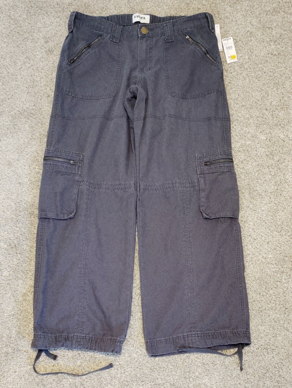 RSQ Wide Leg Cargo Pants in Navy Gray